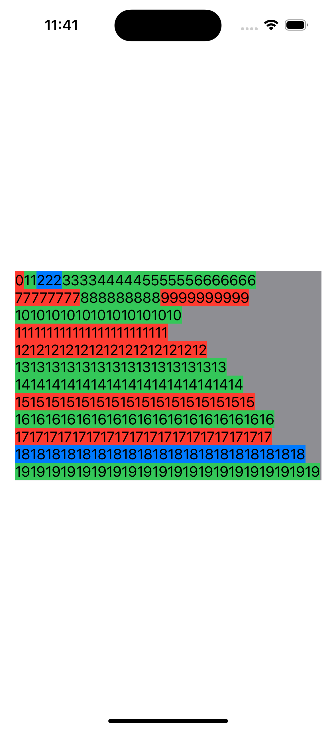 Résultat de l'étape de placement des subviews du layout